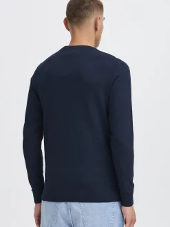 Solid Herren Strickpullover - SDAkant in blau