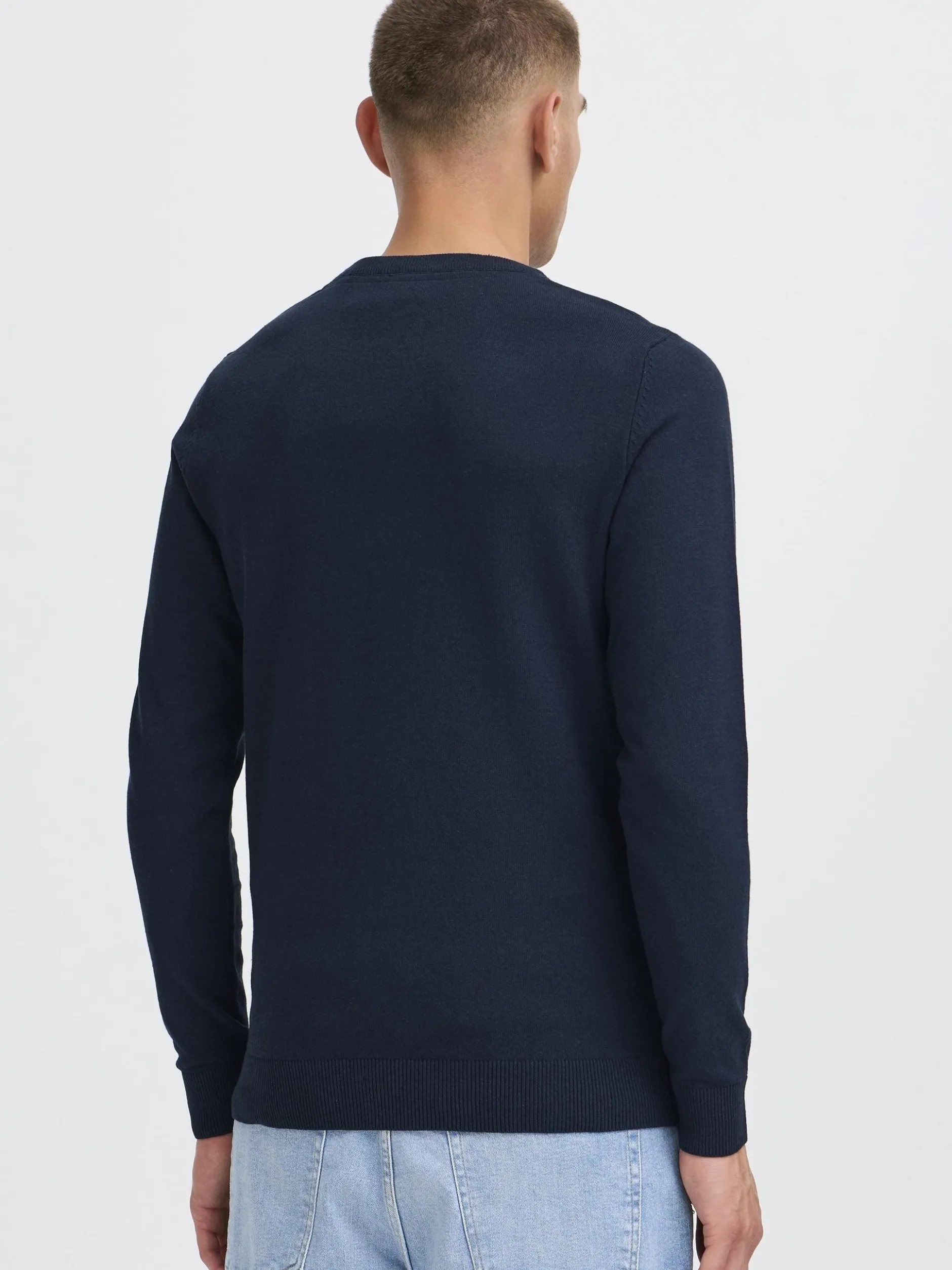 Solid Herren Strickpullover - SDAkant in blau