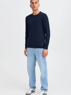 Solid Herren Strickpullover - SDAkant in blau