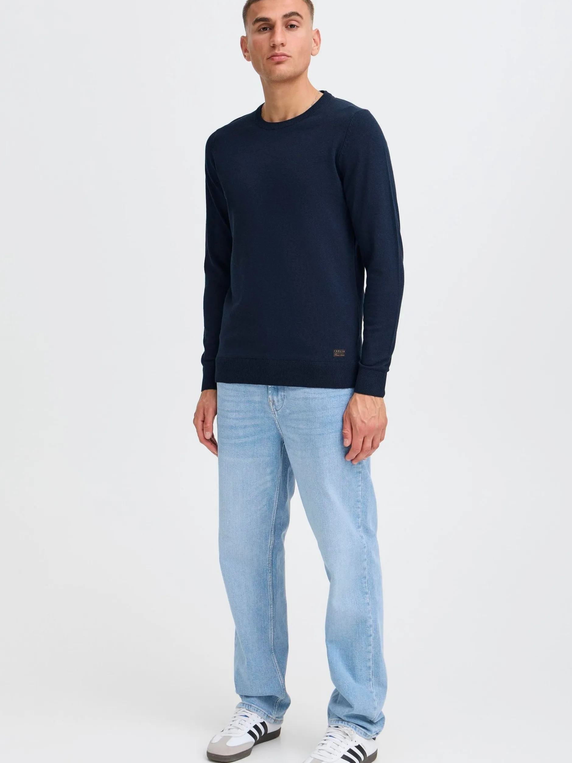 Solid Herren Strickpullover - SDAkant in blau