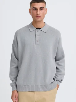 Solid Herren Strickpullover - SDNahim in hellgrau