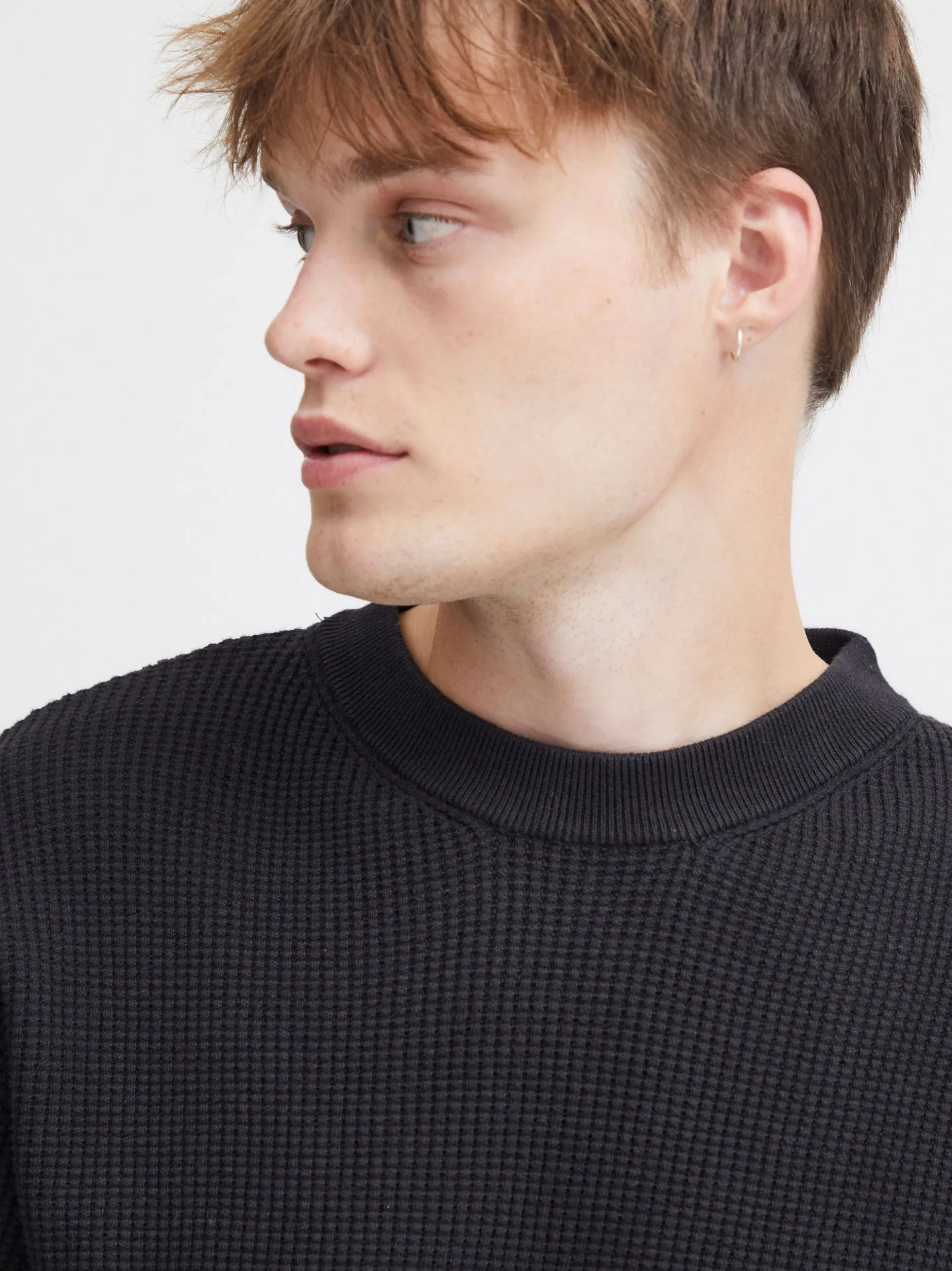 Solid Herren Strickpullover - SDHami in schwarz