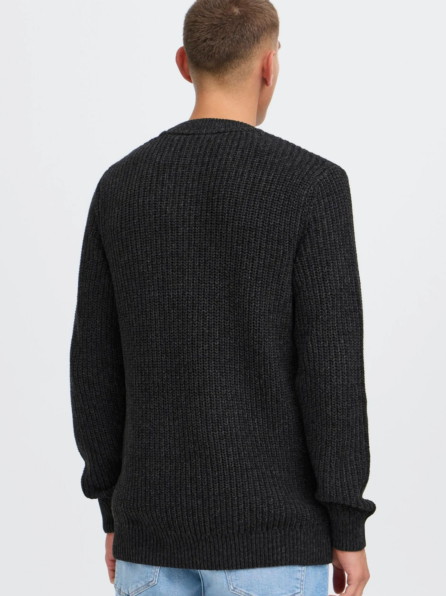 Solid Herren Strickpullover - SDRicky in grau