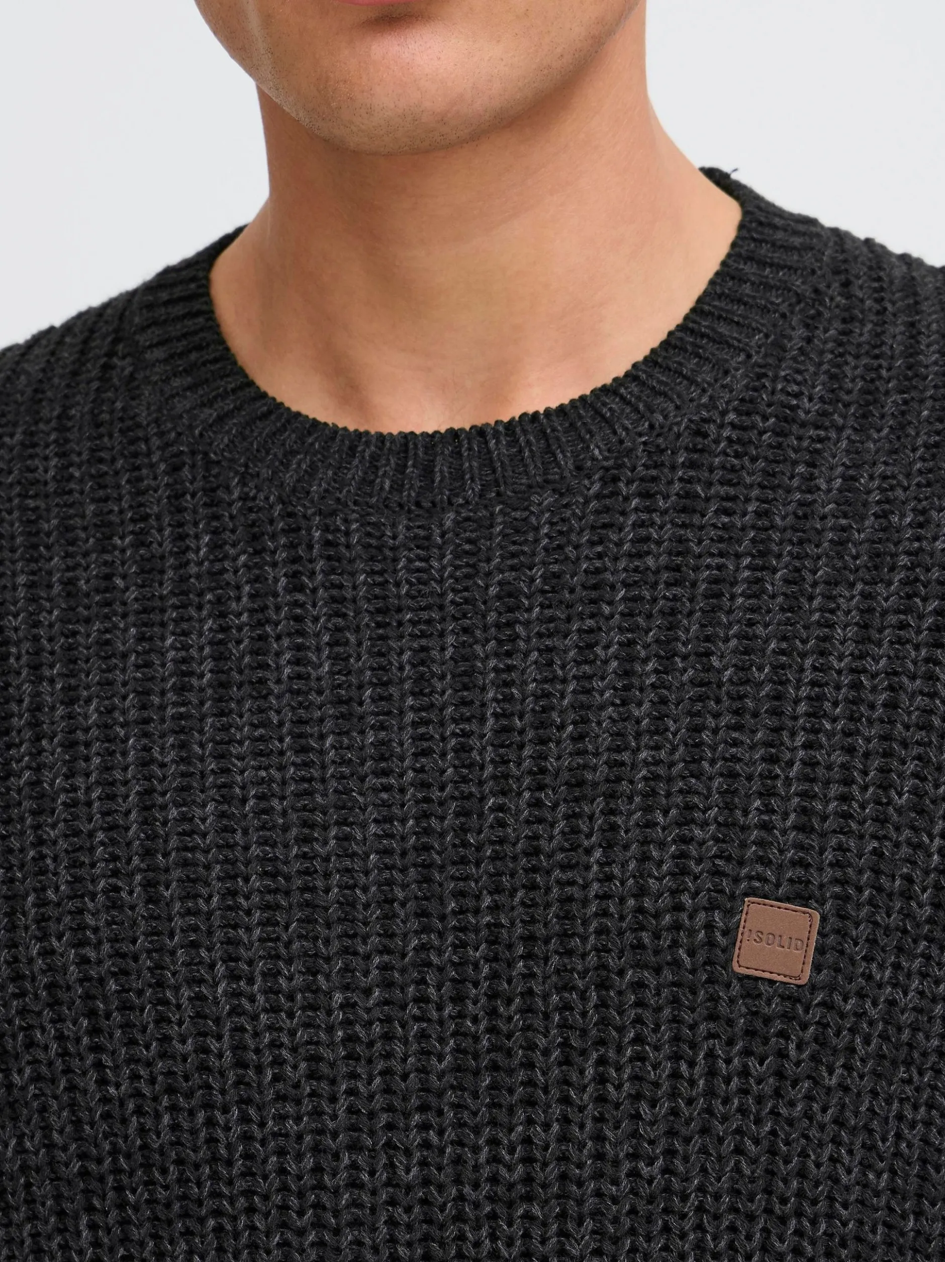 Solid Herren Strickpullover - SDRicky in grau