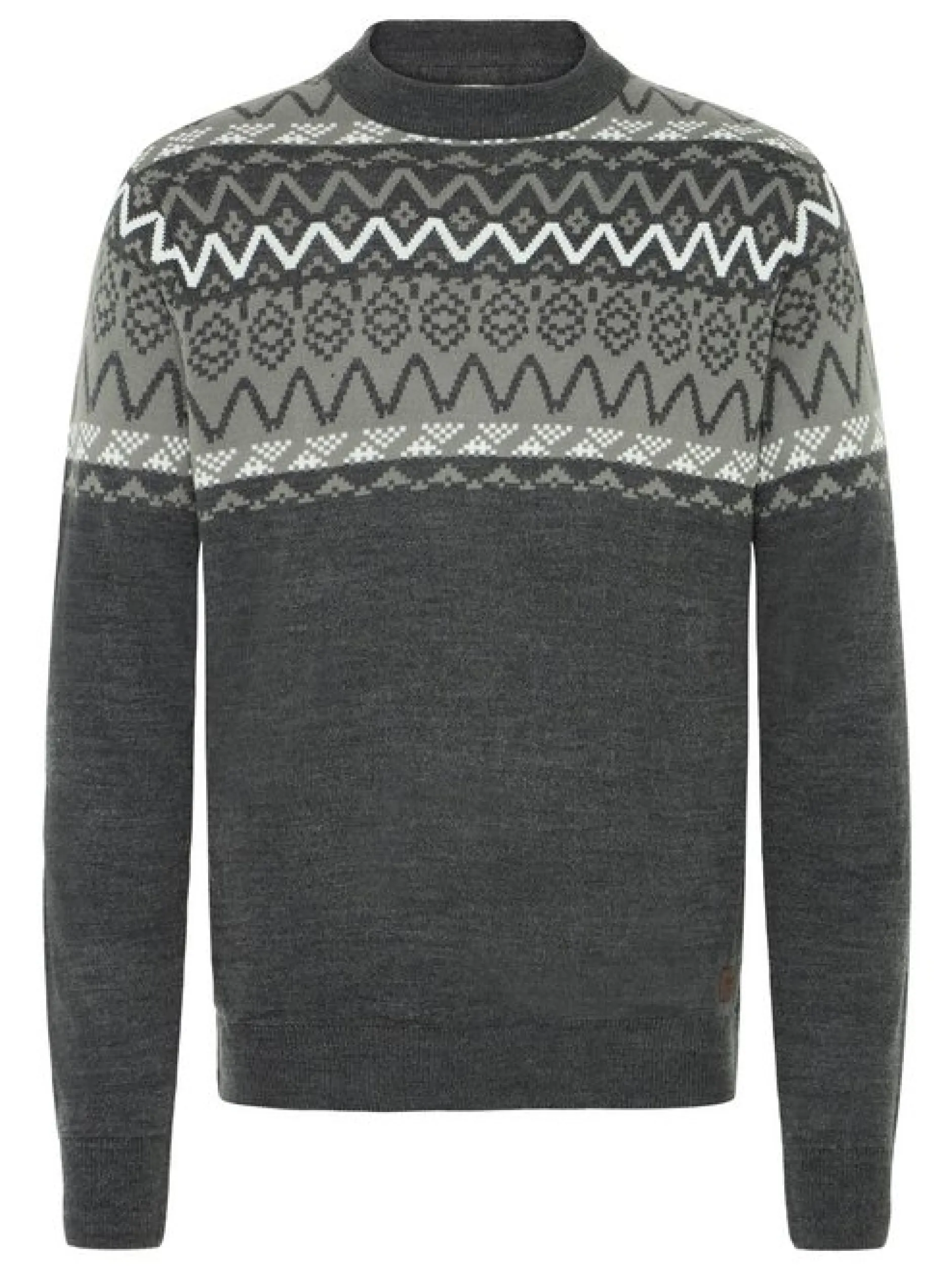 Solid Herren Strickpullover - SDEllis in grau