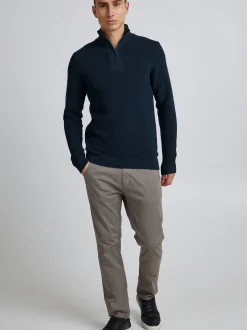 Solid Herren Strickpullover - SDNick in blau