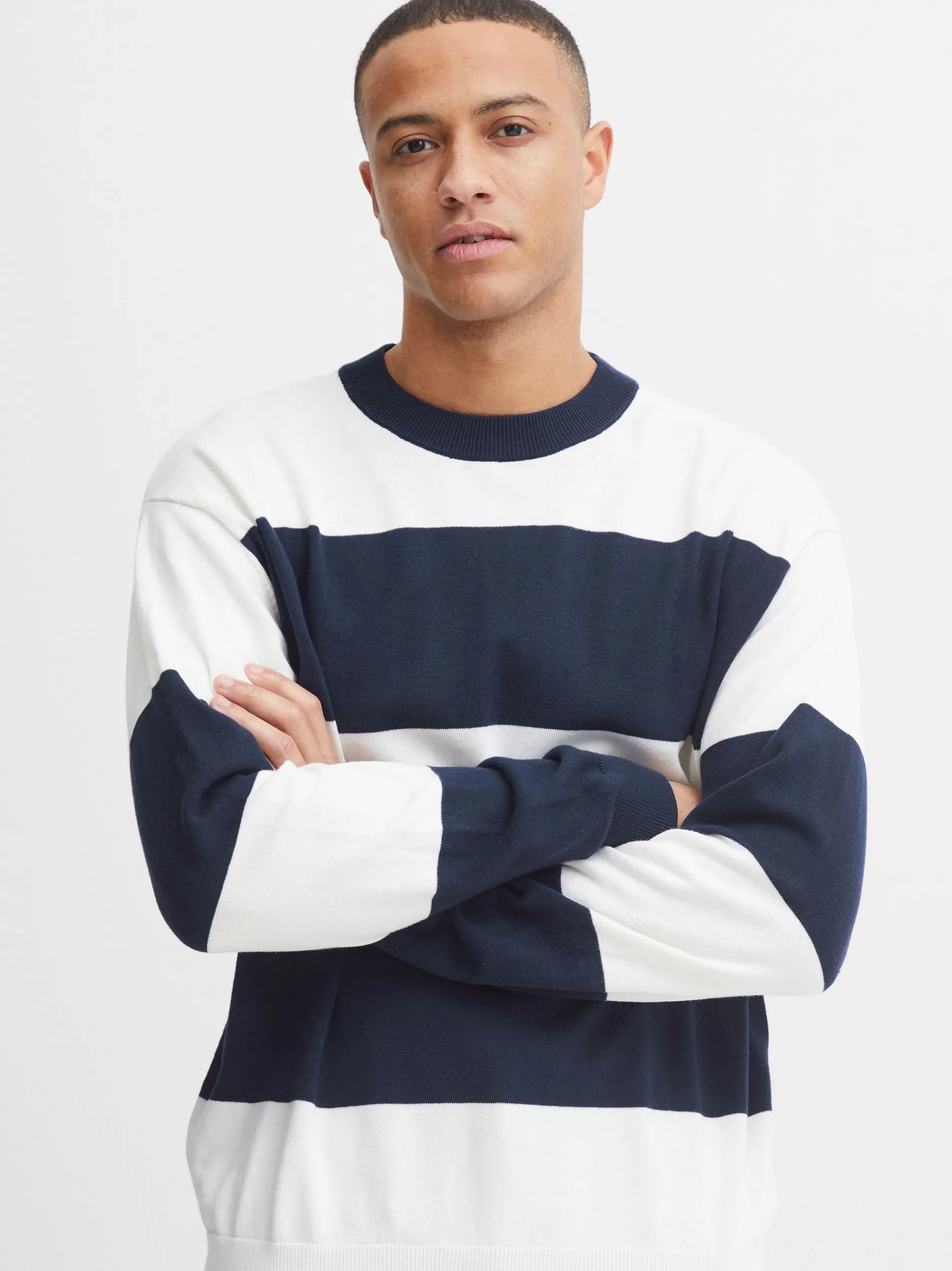 Solid Herren Strickpullover - SDFedele in blau