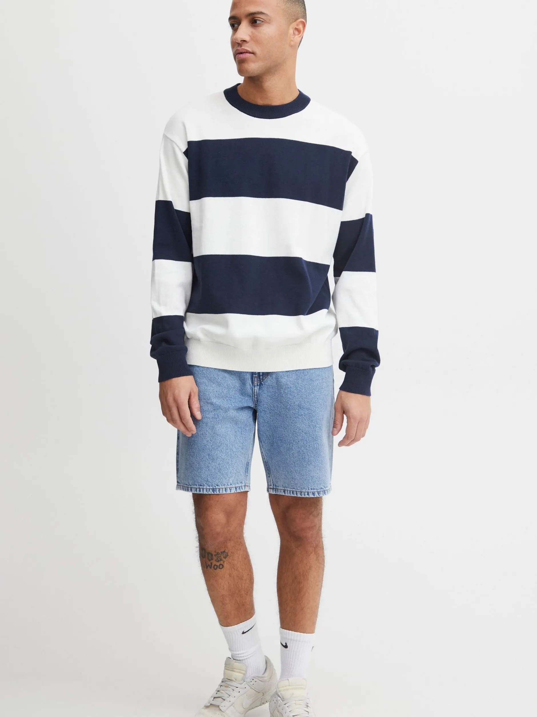Solid Herren Strickpullover - SDFedele in blau