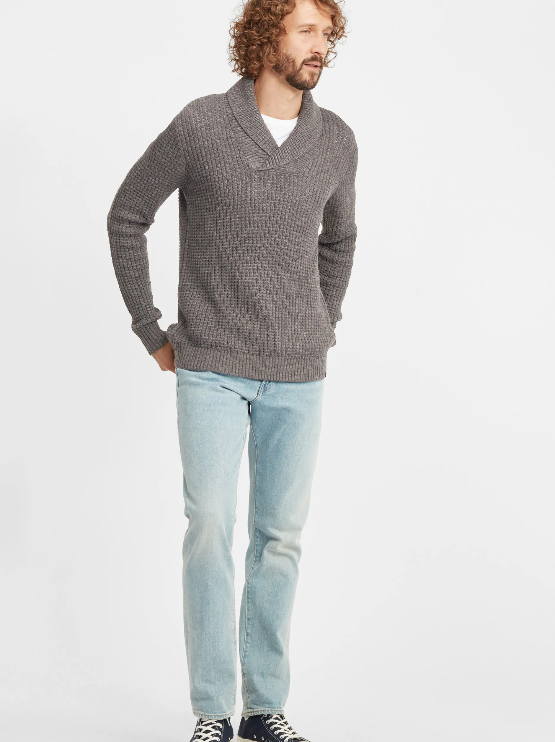 Solid Herren Strickpullover - SDMapari in taupe