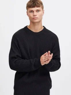 Solid Herren Strickpullover - SDGia in schwarz