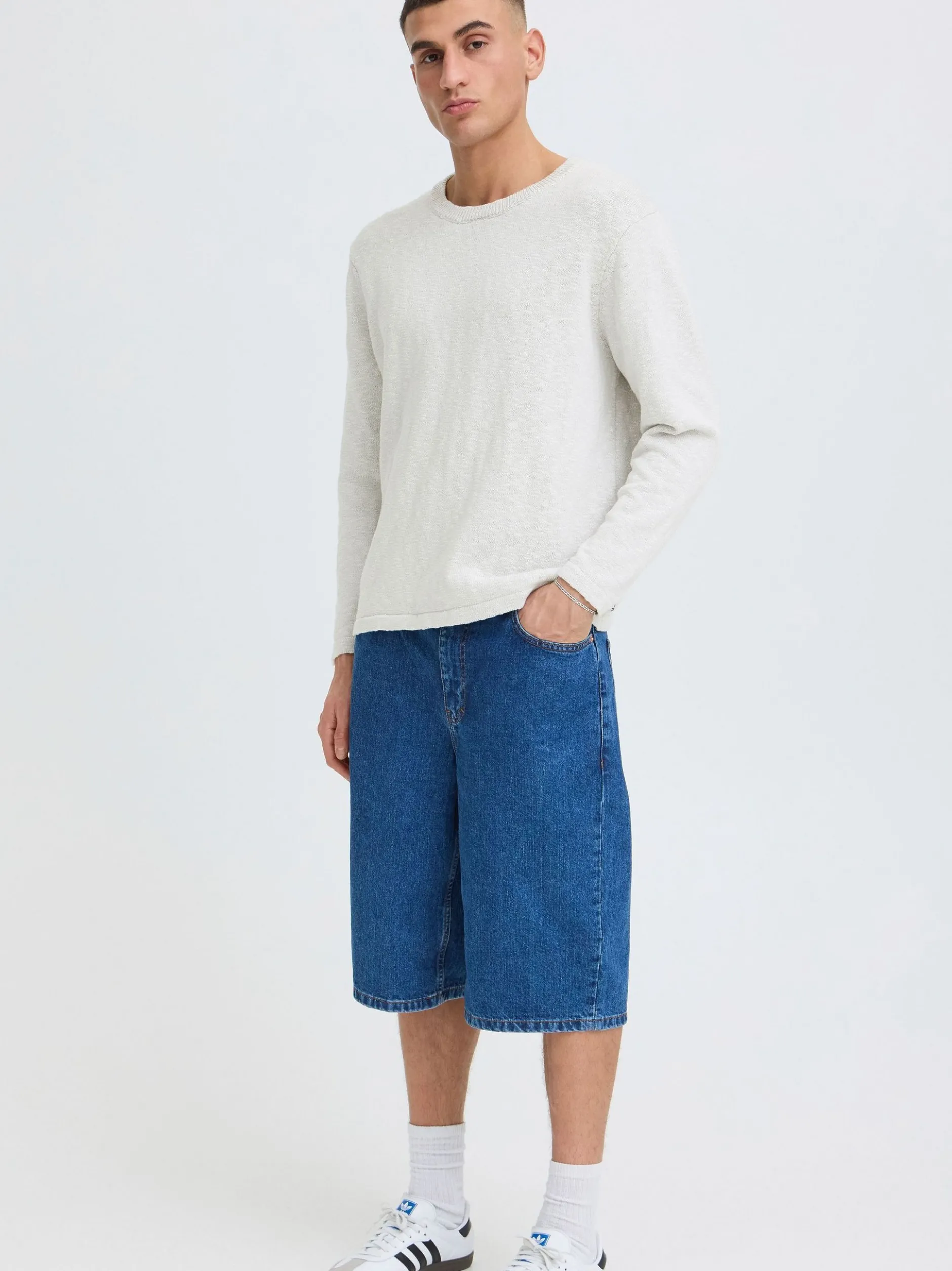 Solid Herren Strickpullover - SDUstin in ecru