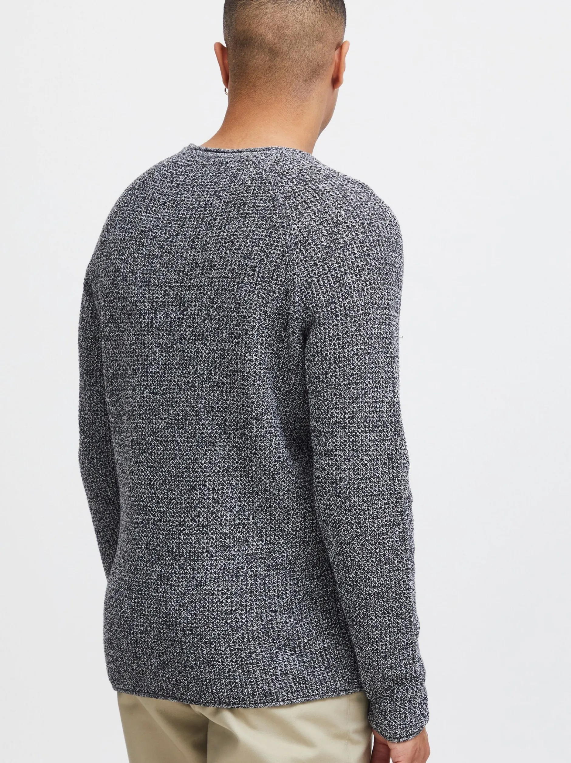 Solid Herren Strickpullover - SDKotchap in grau