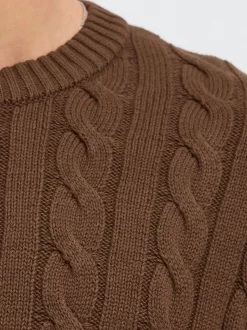 Solid Herren Strickpullover - SDMalcolm in braun
