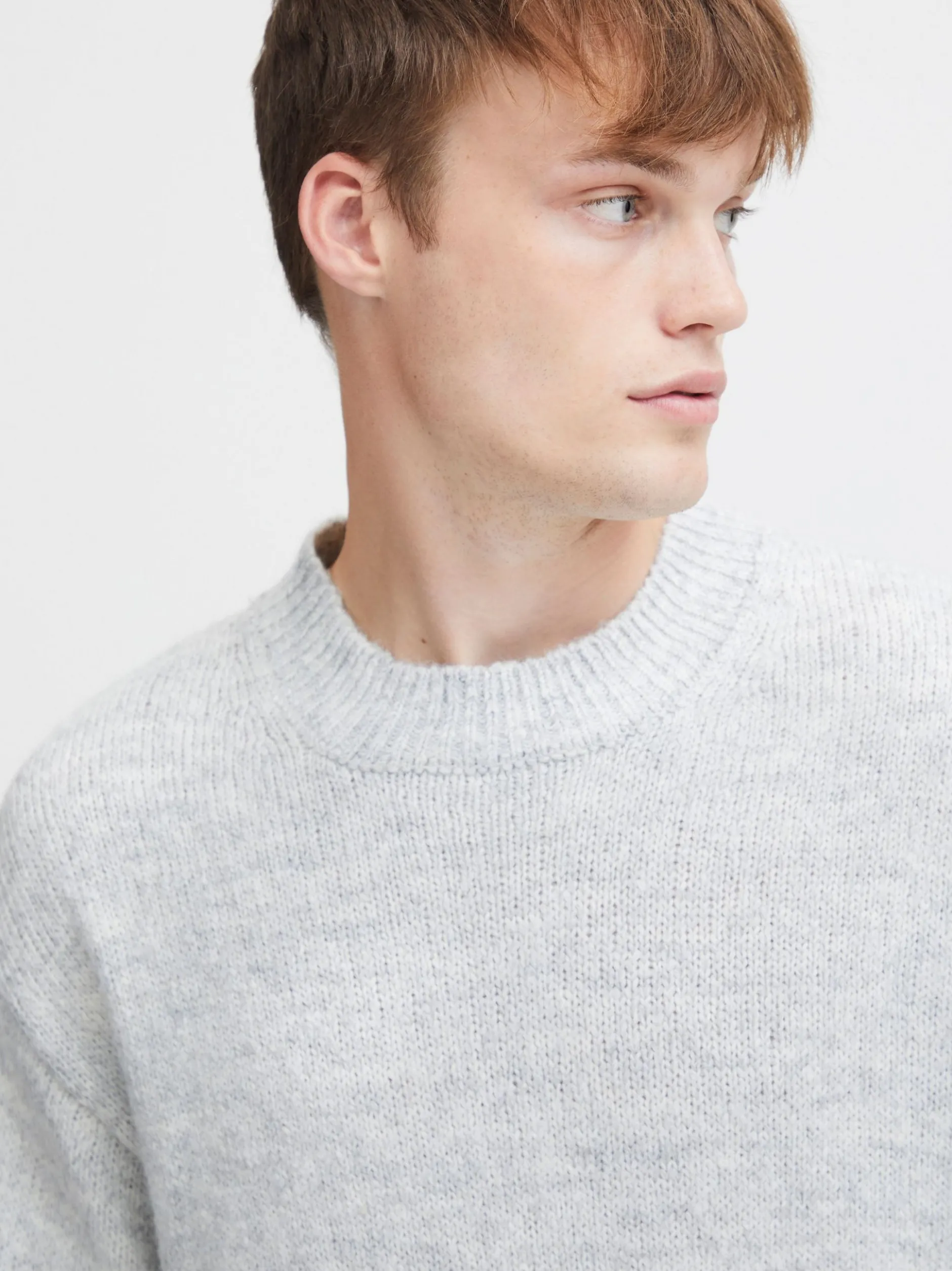 Solid Herren Strickpullover - SDHamdani in grau