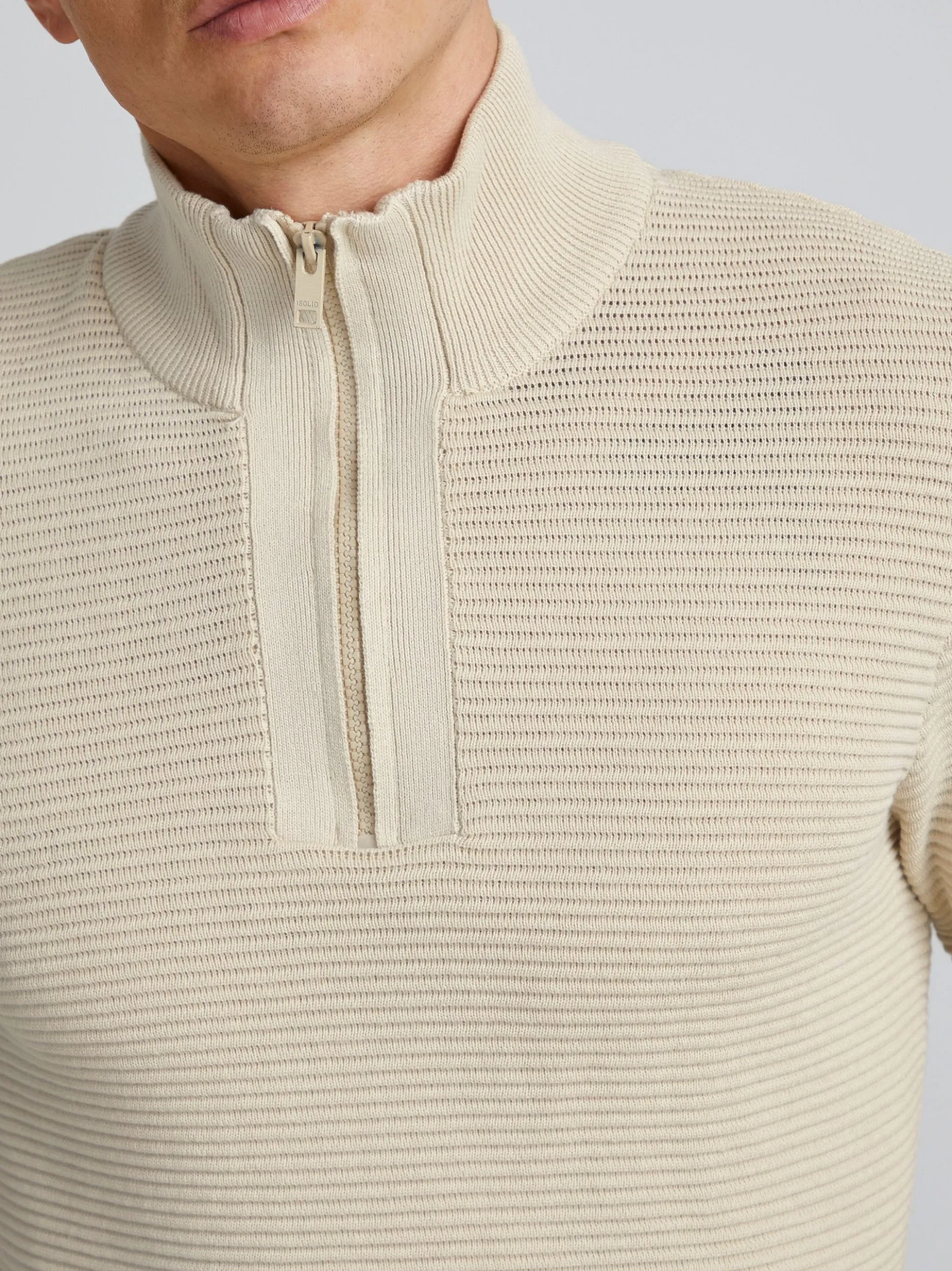 Solid Herren Strickpullover - SDNick in beige
