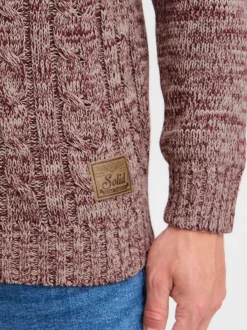 Solid Herren Strickpullover - SDPhilemon in rot