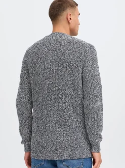 Solid Herren Strickpullover - SDRicky in blau