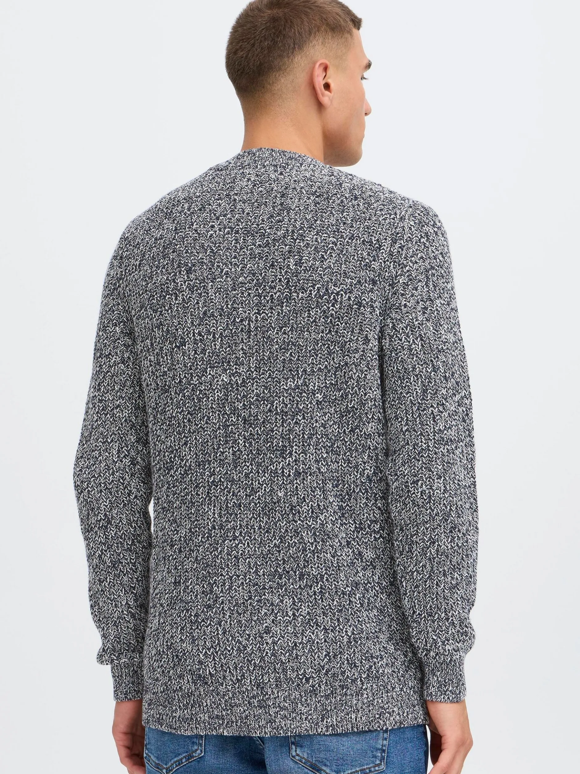 Solid Herren Strickpullover - SDRicky in blau