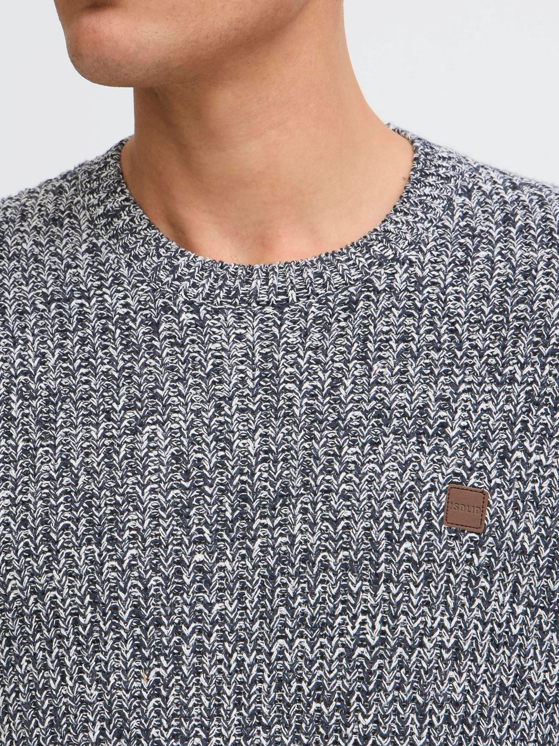 Solid Herren Strickpullover - SDRicky in blau