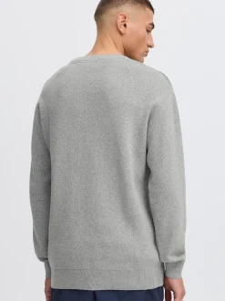 Solid Herren Strickpullover - SDFinnetado in grau