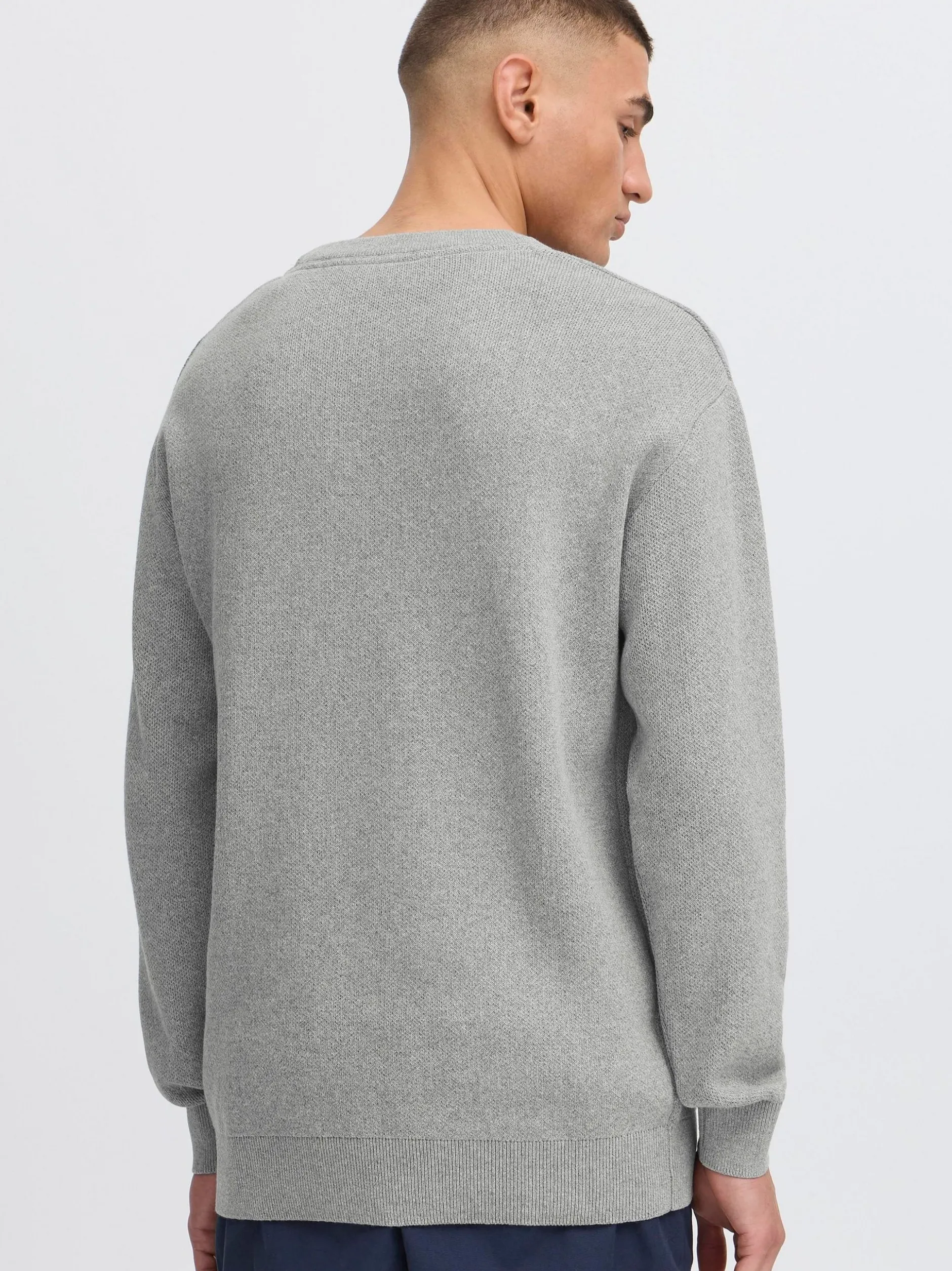 Solid Herren Strickpullover - SDFinnetado in grau