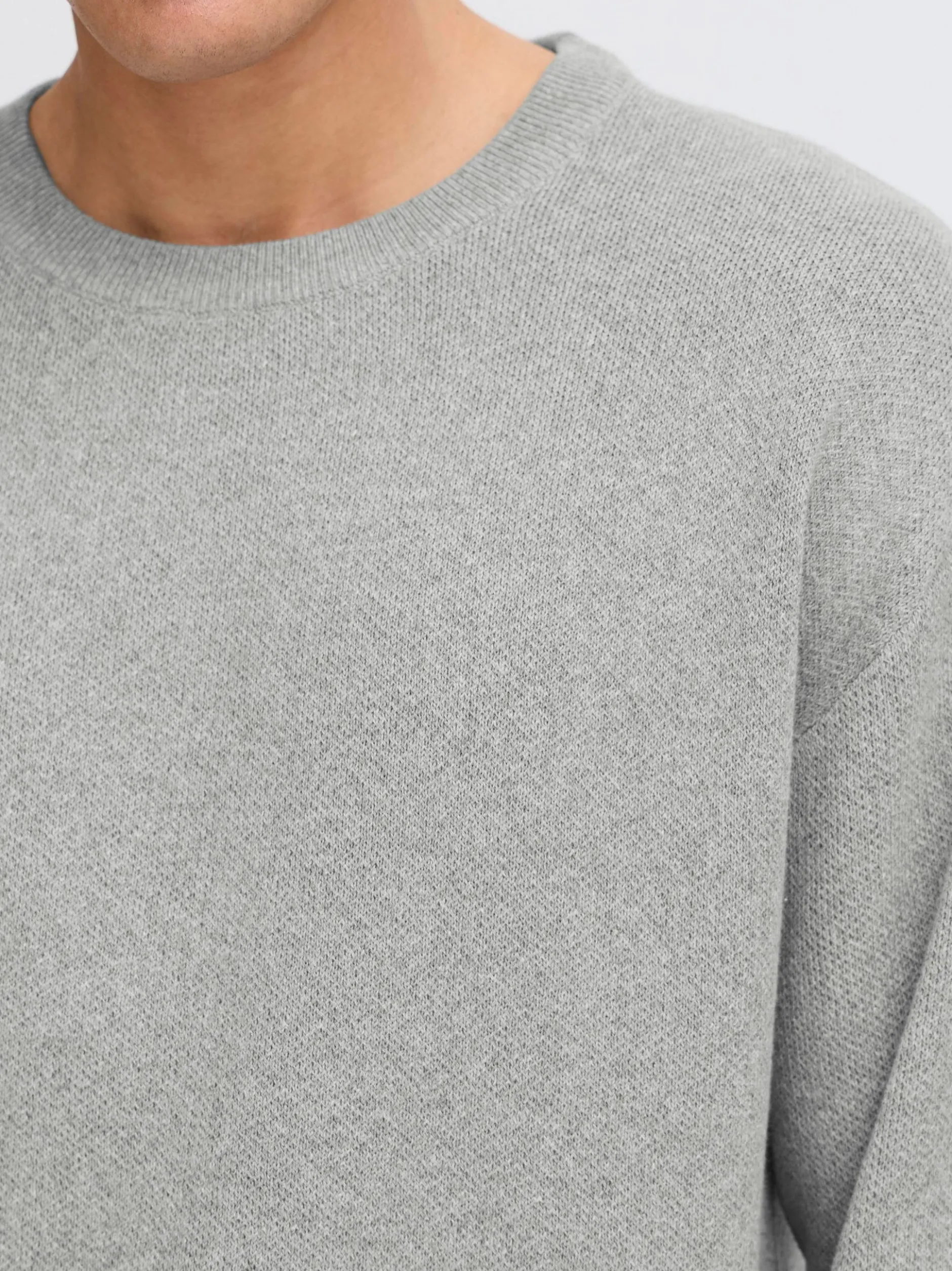 Solid Herren Strickpullover - SDFinnetado in grau