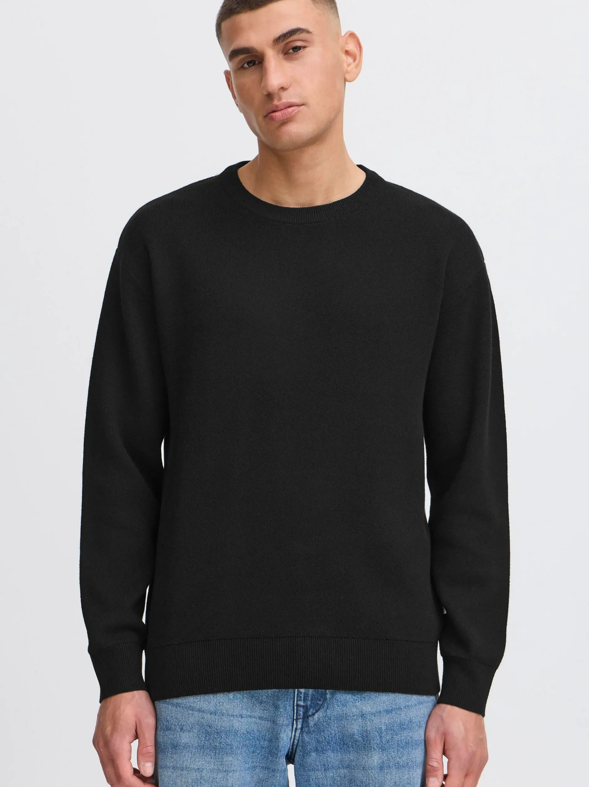 Solid Herren Strickpullover - SDFinnetado in schwarz