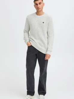 Solid Herren Strickpullover - SDRicky in hellgrau