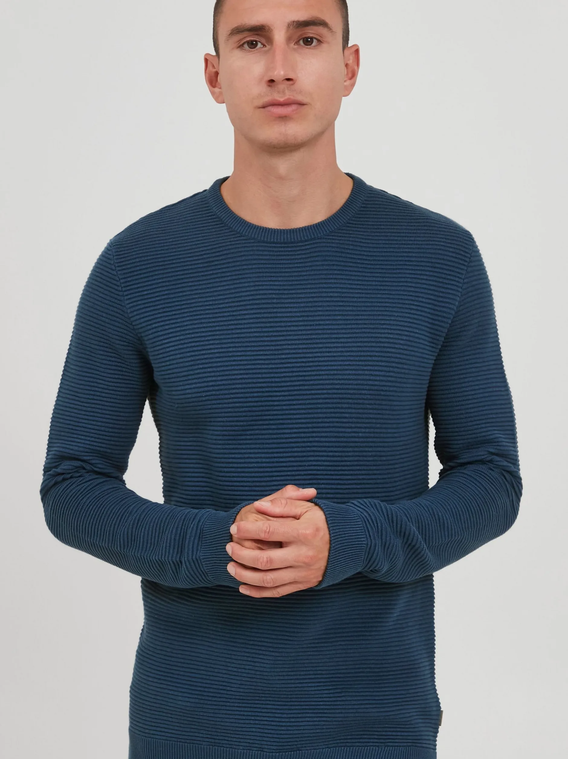 Solid Herren Strickpullover - SDNicholas in blau