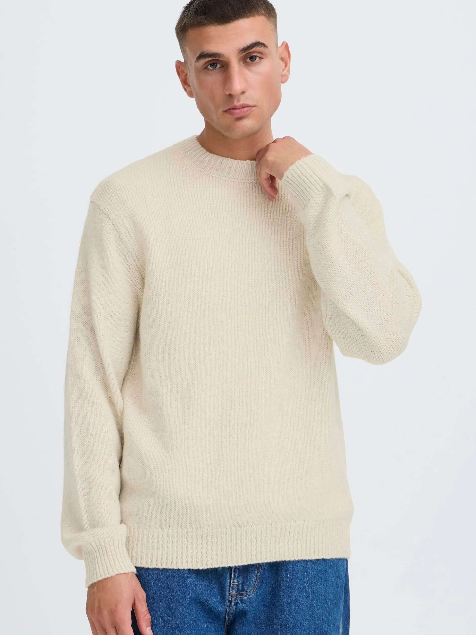 Solid Herren Strickpullover - SDHamdani in beige