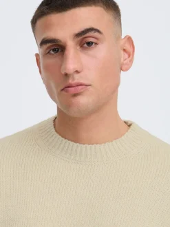 Solid Herren Strickpullover - SDHamdani in beige