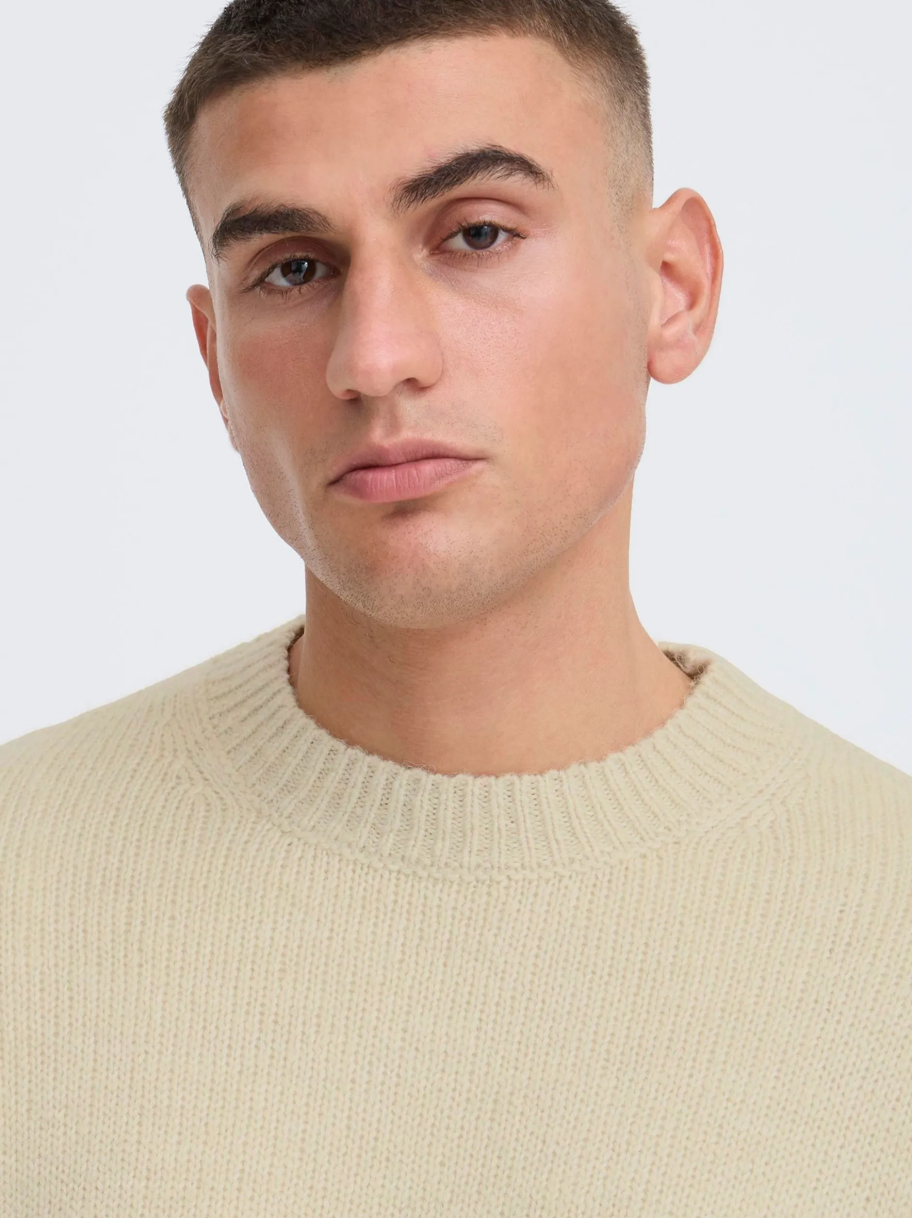 Solid Herren Strickpullover - SDHamdani in beige