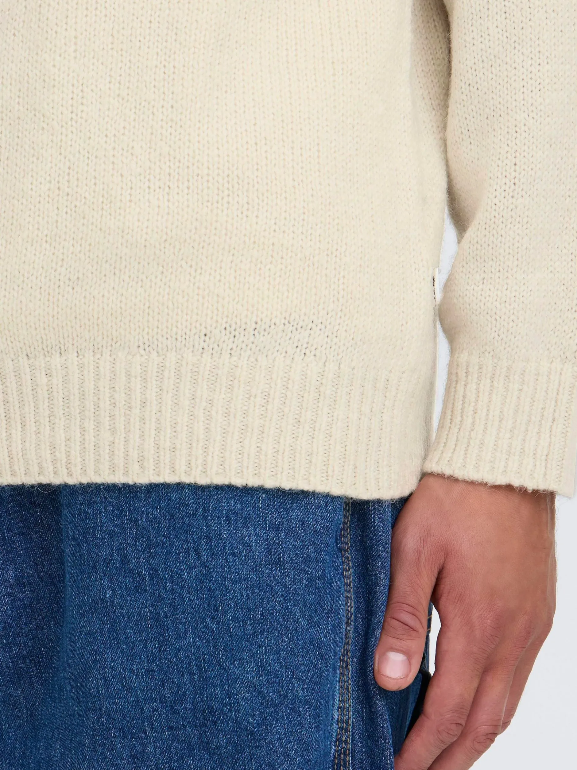 Solid Herren Strickpullover - SDHamdani in beige