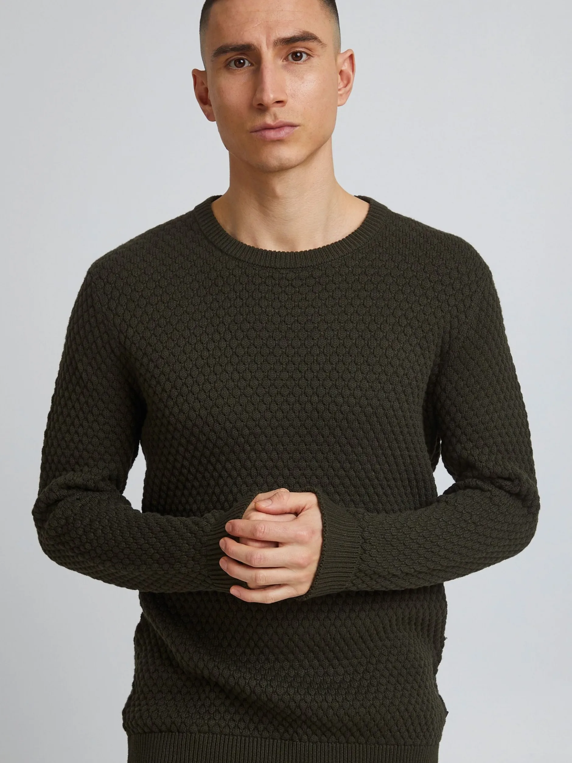 Solid Herren Strickpullover - SDClive in grün