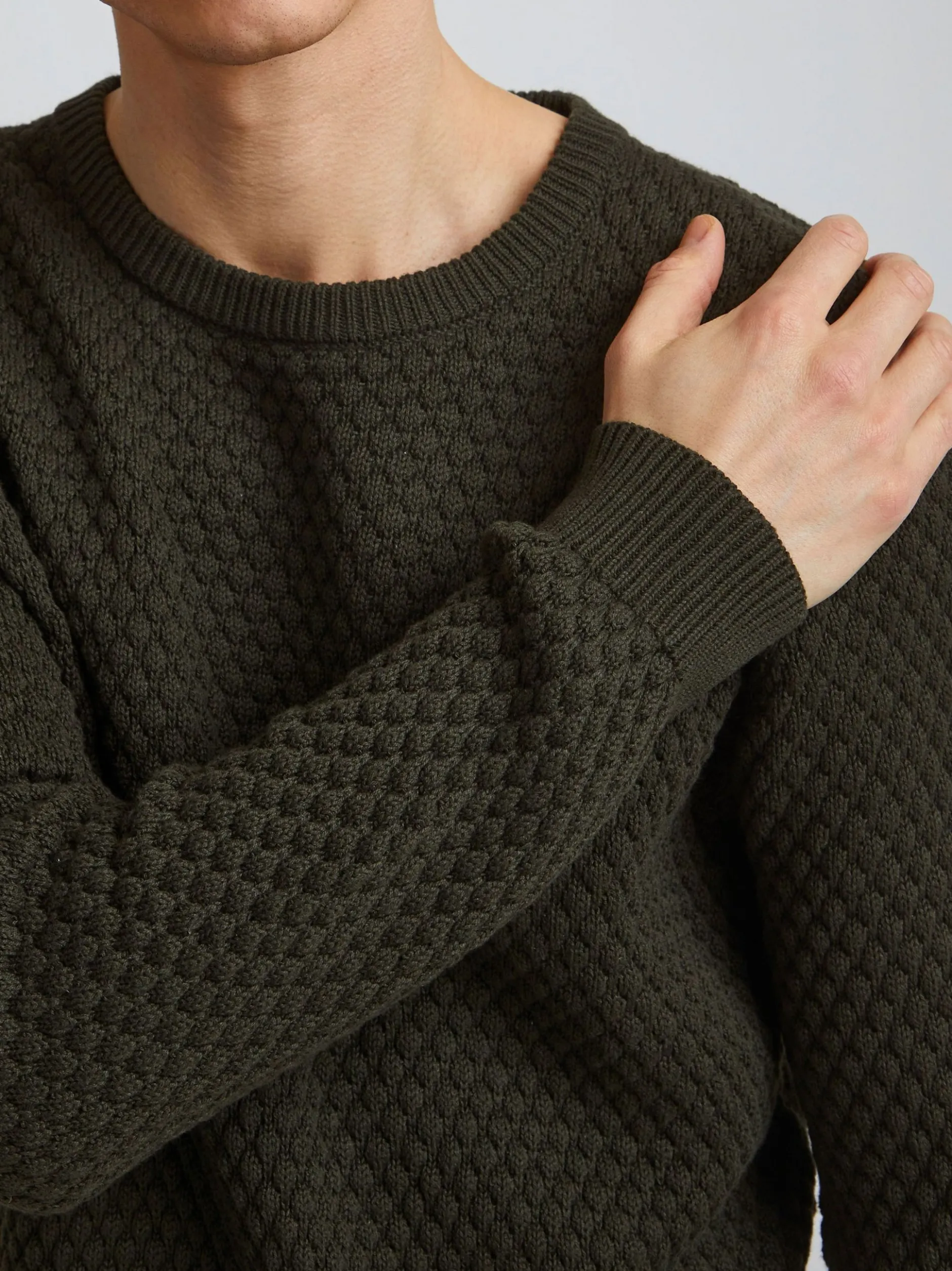 Solid Herren Strickpullover - SDClive in grün