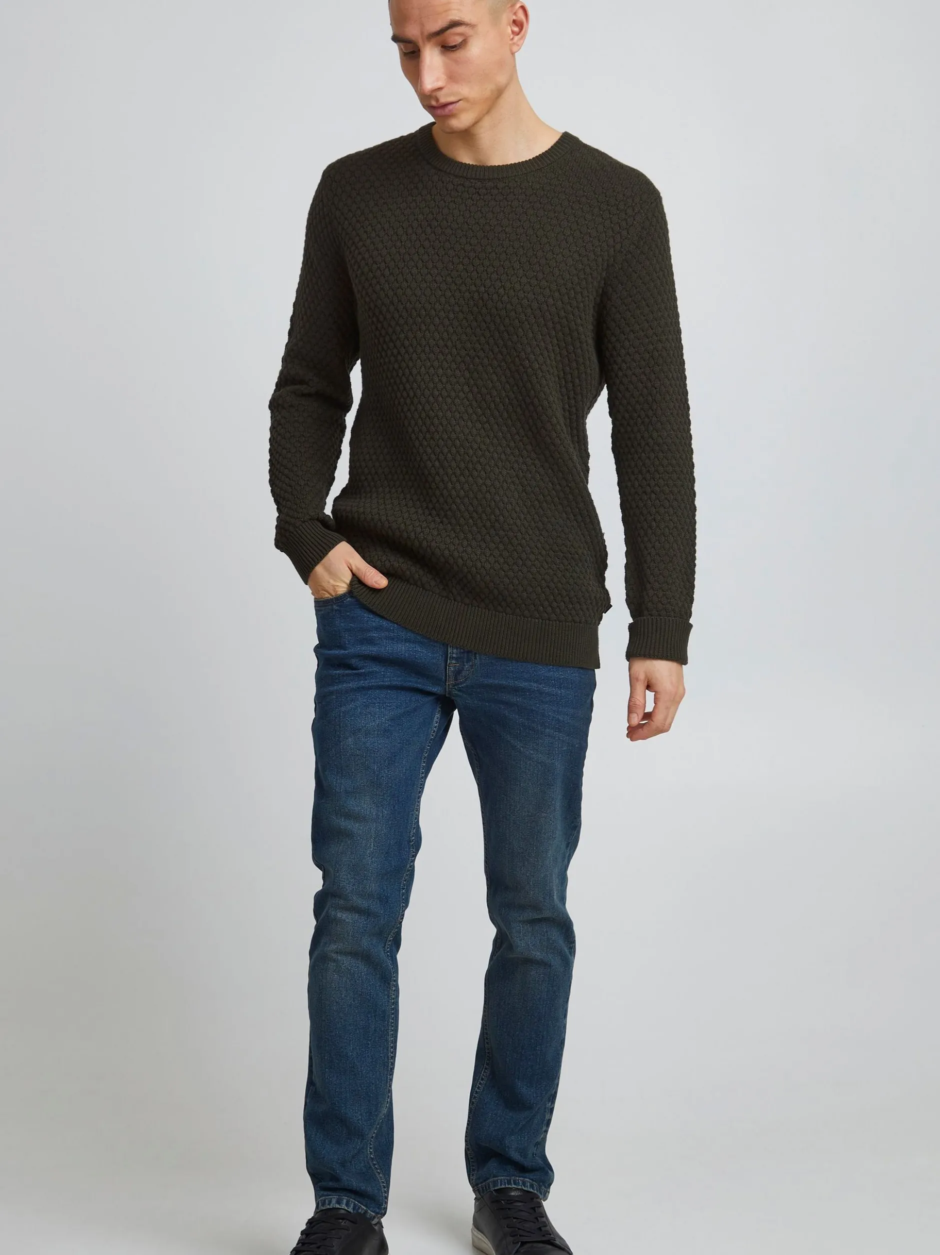 Solid Herren Strickpullover - SDClive in grün