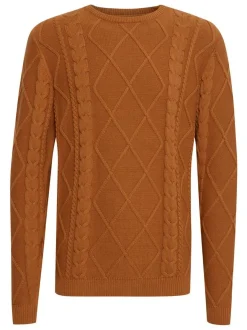 Solid Herren Strickpullover - SDTerence in braun
