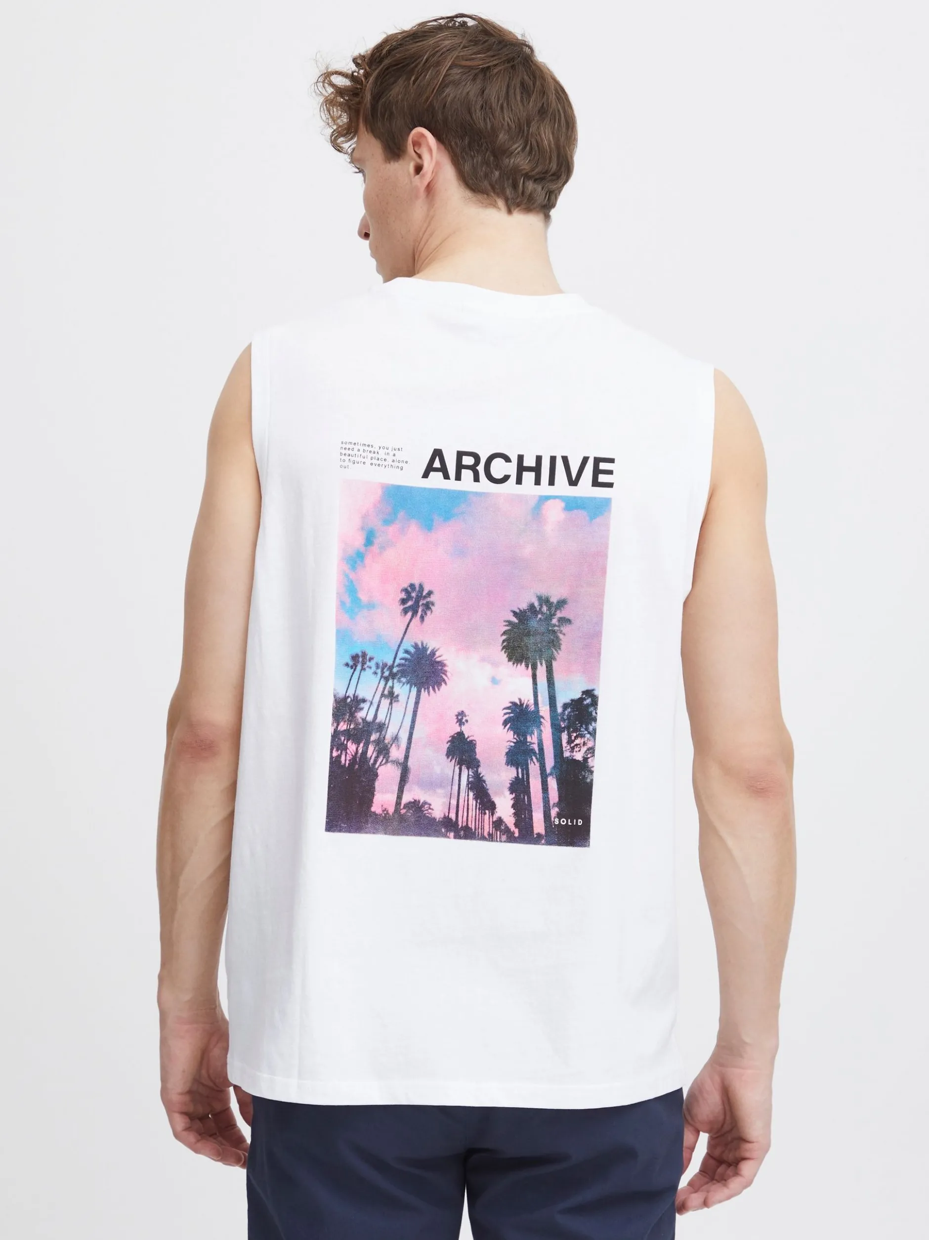 Solid Herren Tank-Top - SDElamdro in weiß
