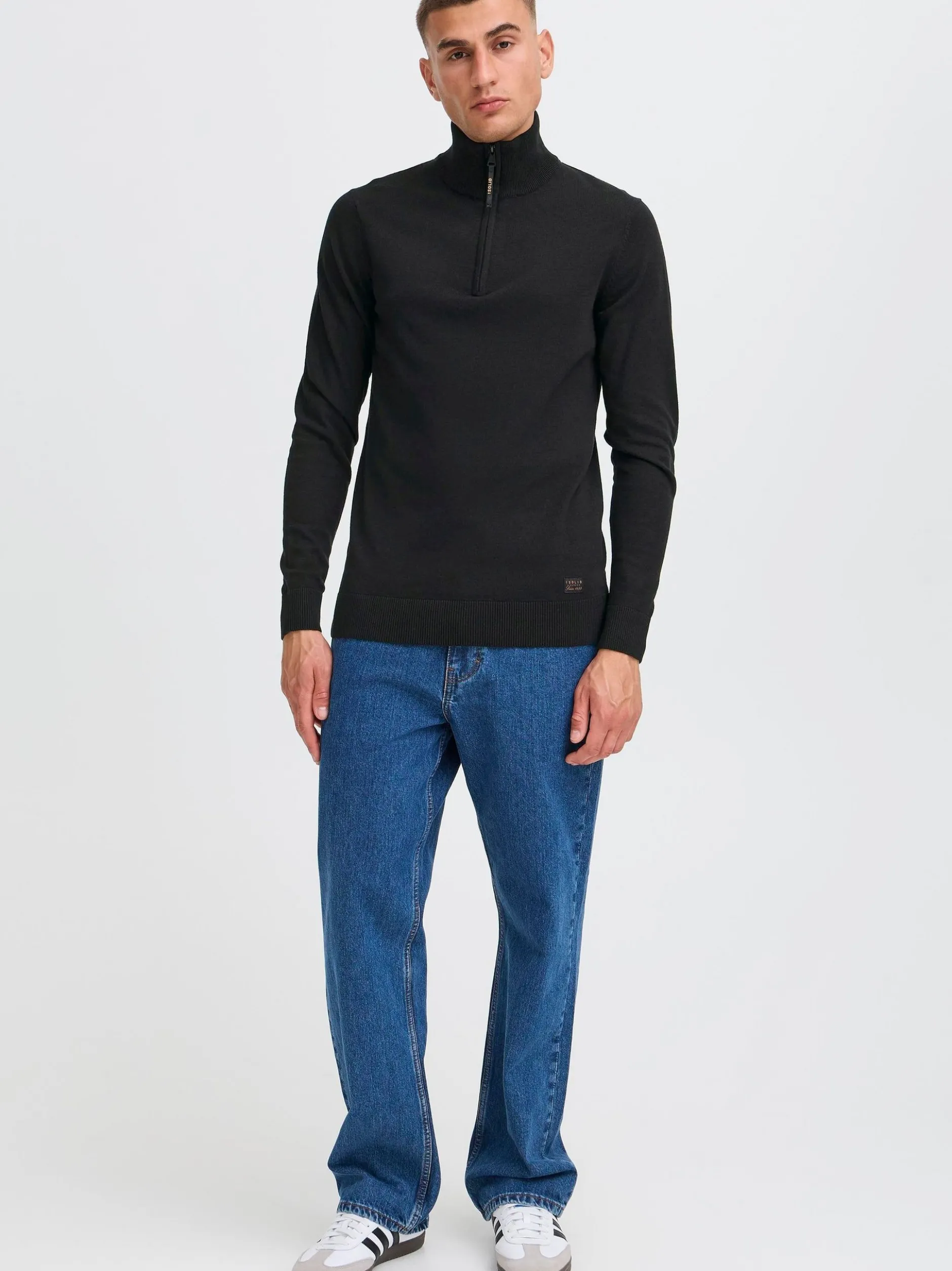 Solid Herren Troyer - SDAkanvis in schwarz