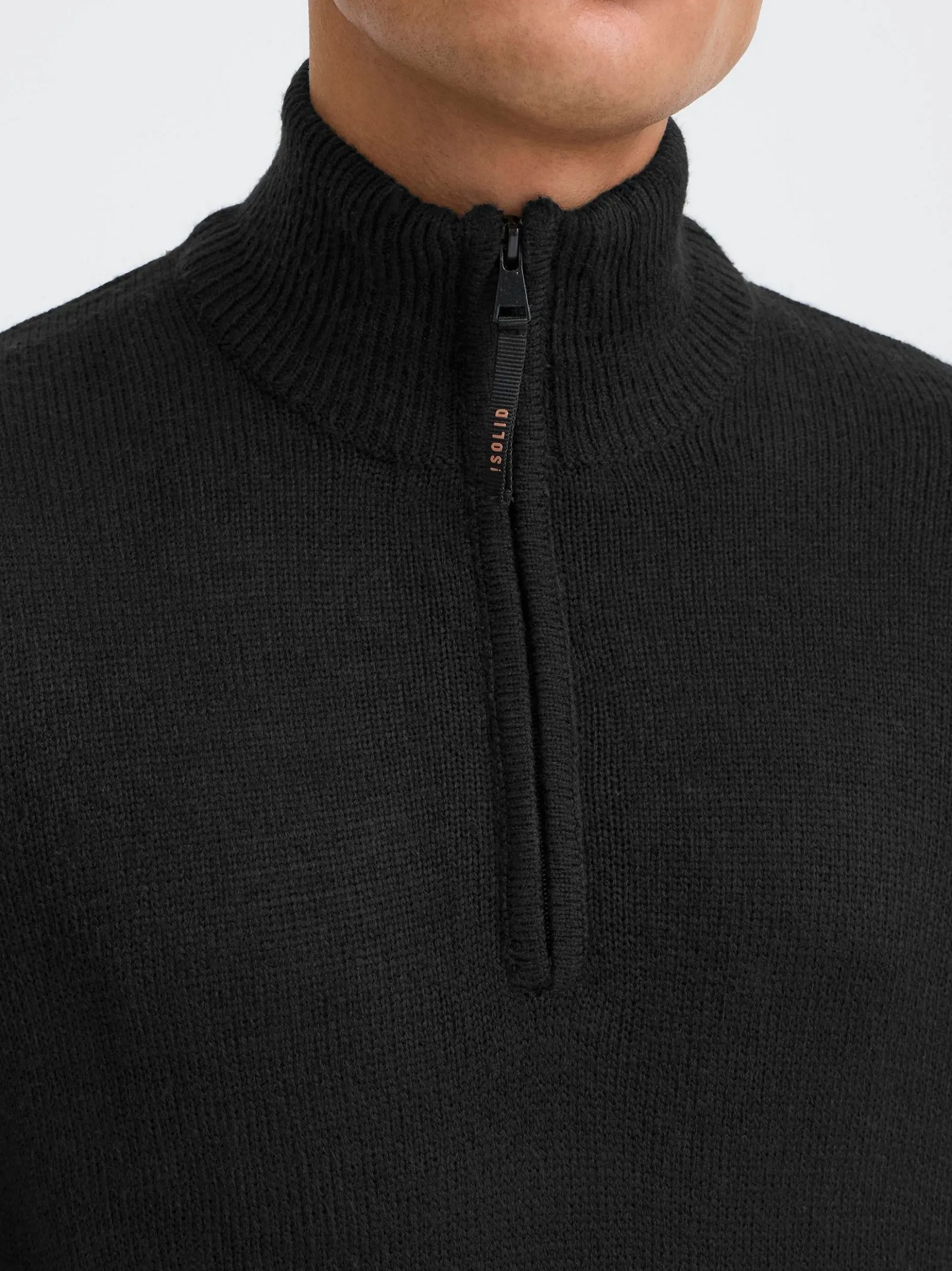 Solid Herren Troyer - SDBatik in schwarz