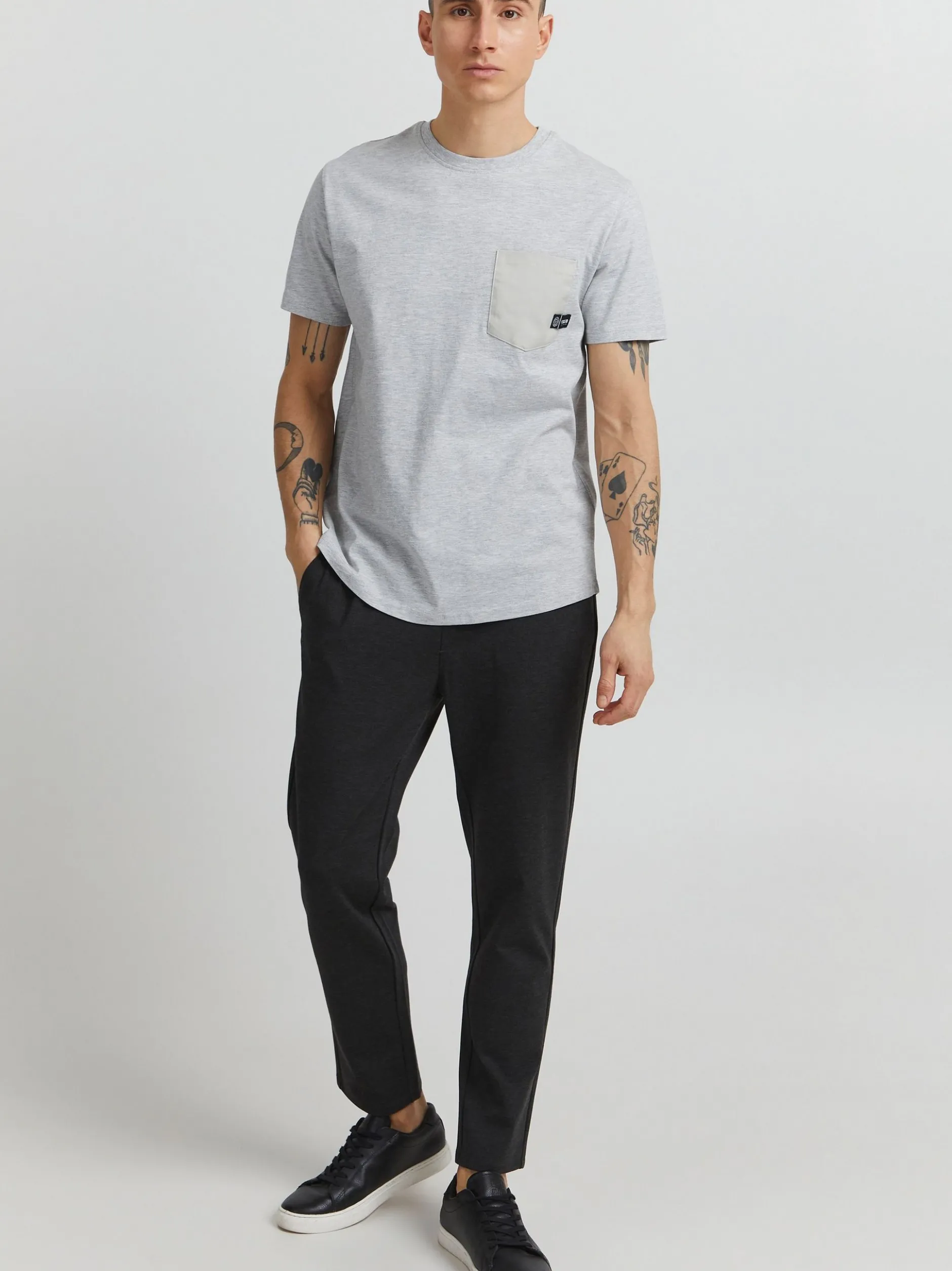 Solid Herren T-Shirt - SDBasto in hellgrau
