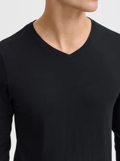 Solid Herren V-Shirt - SDBasil in schwarz
