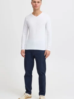 Solid Herren V-Shirt - SDBasil in weiß