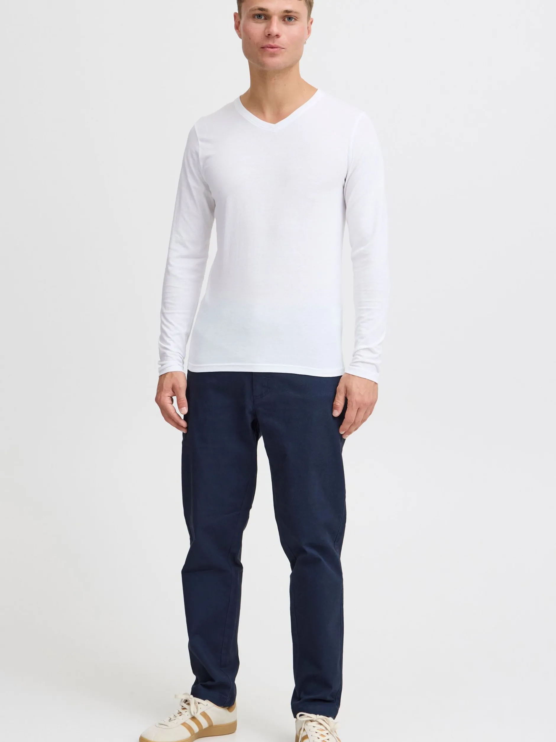 Solid Herren V-Shirt - SDBasil in weiß