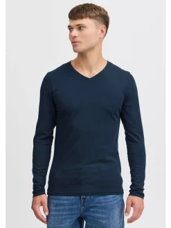 Solid Herren V-Shirt - SDBasil in blau