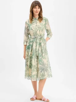 s.Oliver BLACK LABEL Damen Hemdblusenkleid in erbse vanille