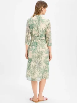 s.Oliver BLACK LABEL Damen Hemdblusenkleid in erbse vanille