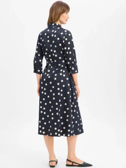 s.Oliver BLACK LABEL Damen Hemdblusenkleid in marine beige