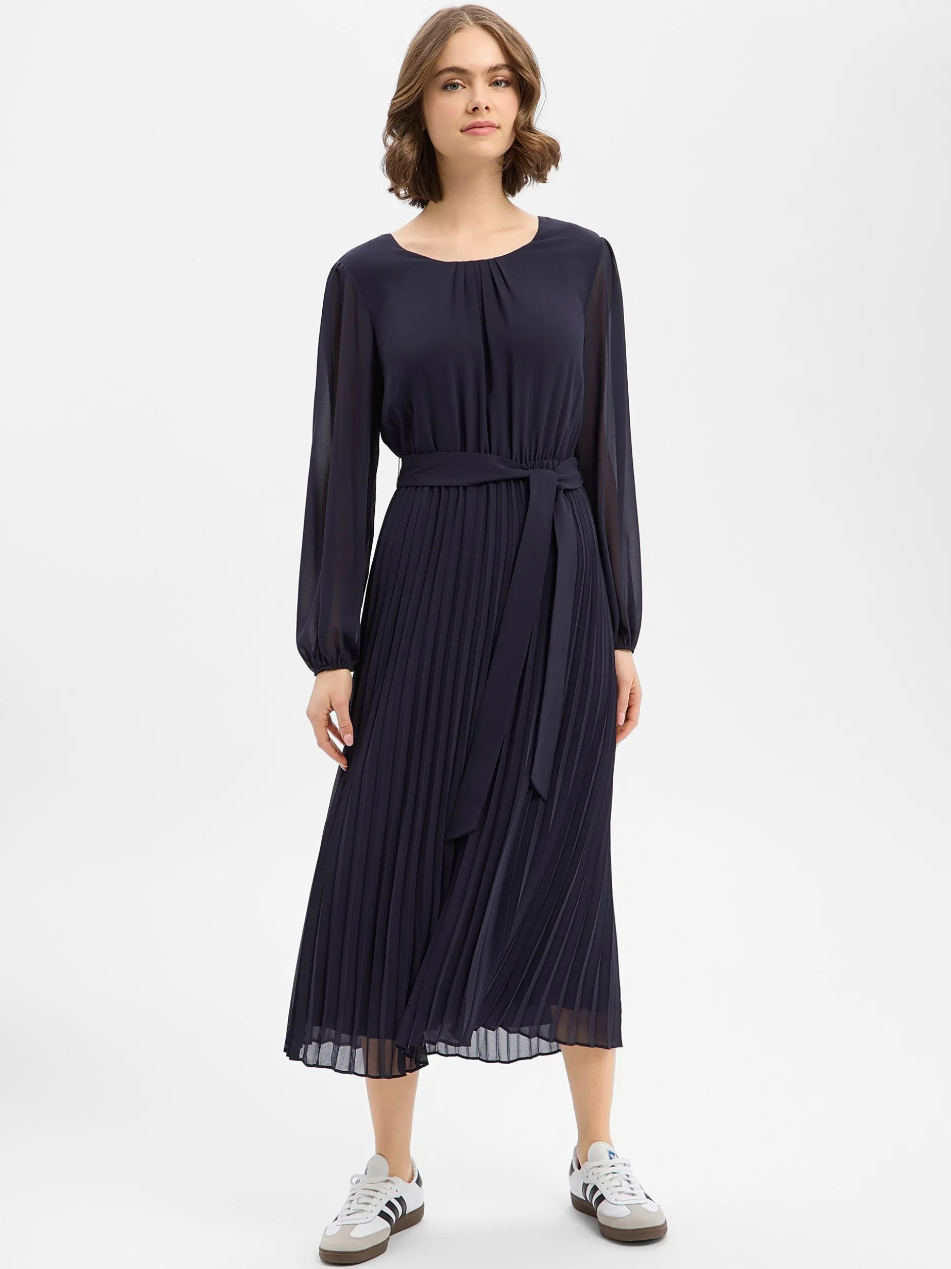 s.Oliver BLACK LABEL Damen Kleid in marine - Länge: midi