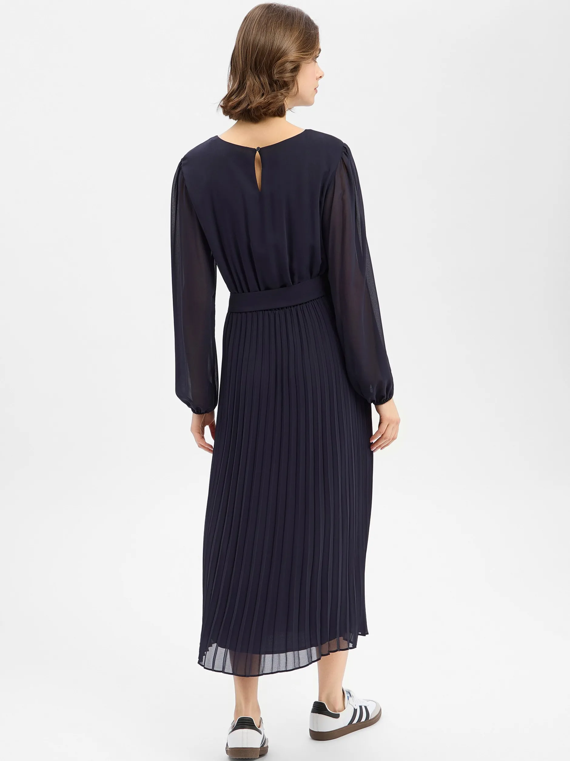 s.Oliver BLACK LABEL Damen Kleid in marine - Länge: midi